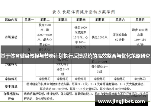 基于体育健身教程与节奏计划执行反馈系统的高效整合与优化策略研究
